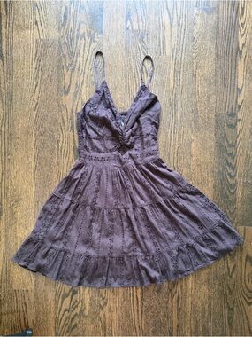 Angie Brown Sundress Dress with Cutout